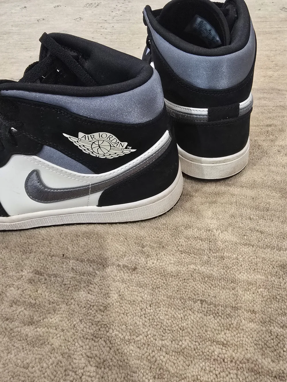 Air Jordan Men's High-Top Sneakers in Black, White & Silver